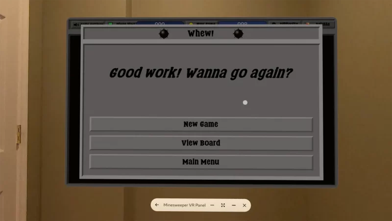 图片[2]VR玩吧-VR游戏破解下载网站-Quest 2 3 一体机游戏-Steam VR串流游戏-VR游戏资源汉化中文网站-Pico Neo3 4-Meta Quest 2 3-HTC VIVE-Oculus Rift-Valve Index-Pico VR-游戏下载中心Meta Quest 游戏《扫雷–VR面板》Minesweeper – VR PanelVR玩吧-VR游戏破解下载网站-Quest 2 3 一体机游戏-Steam VR串流游戏-VR游戏资源汉化中文网站-Pico Neo3 4-Meta Quest 2 3-HTC VIVE-Oculus Rift-Valve Index-Pico VR-游戏下载中心VR玩吧【VRwanba.com】汉化VR游戏官网